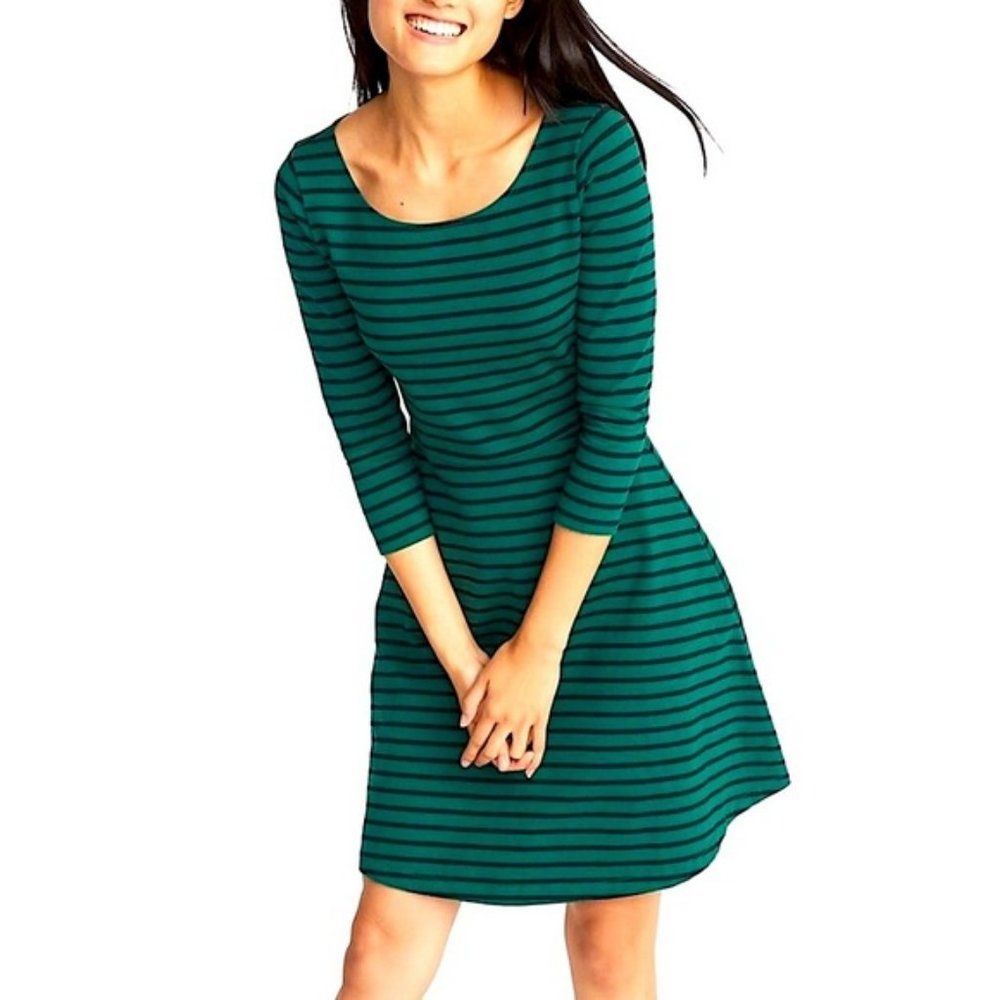NWOT OLD NAVY JERSEY GREEN BLACK DRESS